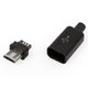 Конектор micro-USB, 5 pin, розбірний, "тато", чорний