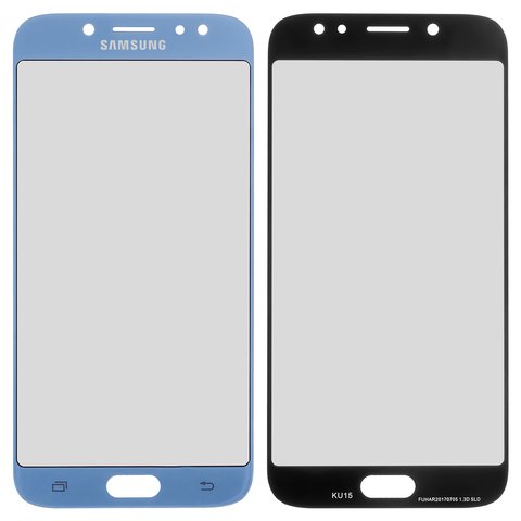 Стекло корпуса для Samsung J730F Galaxy J7 2017 , с OCA пленкой, серебристое, голубое