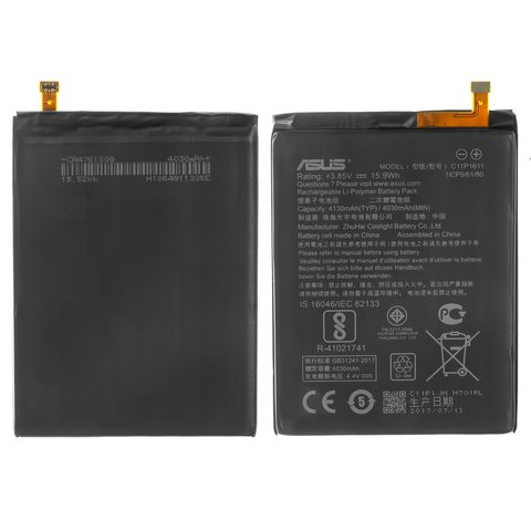 Аккумулятор для Asus Zenfone 3 Max ZC520TL  5,2", ZenFone Max Plus M1  ZB570TL , Li Polymer, 3,85 B, 4130 мАч, Original PRC , #C11P1611