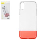Чохол Baseus для iPhone X, iPhone XS, червоний, безбарвний, прозорий, силікон, #WIAPIPH58-RY09