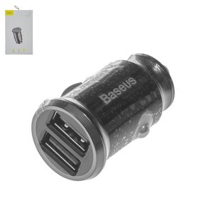 Автомобильное зарядное устройство Baseus C8 K, черное, 15 Вт, 2 порта, 12 24 B, #CCALL ML01