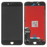 Дисплей для iPhone 7 Plus, чорний, з рамкою, Copy, з пластиками камери та давача наближення, tianma