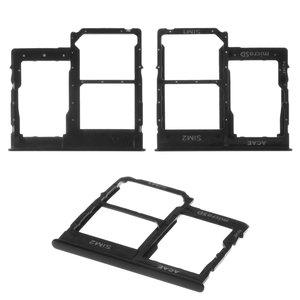 Тримач SIM карти для Samsung A415 Galaxy A41, чорний, c тримачем MMC, dual SIM, prism crush black
