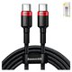 USB кабель Baseus Cafule, 2xUSB тип-C, 200 см, 100 Вт, 5 А, чорний, червоний, #CATKLF-AL91