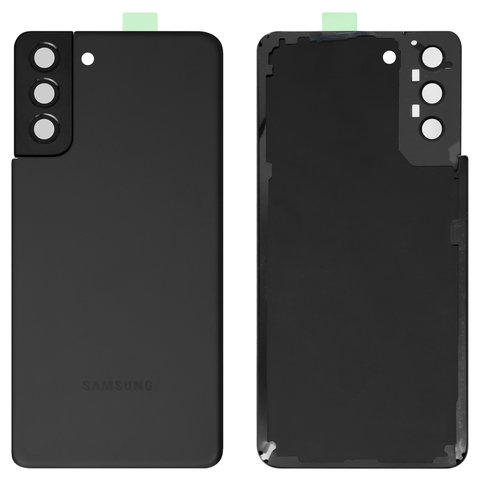 Задня панель корпуса для Samsung G996 Galaxy S21 Plus 5G, чорна, із склом камери, phantom black