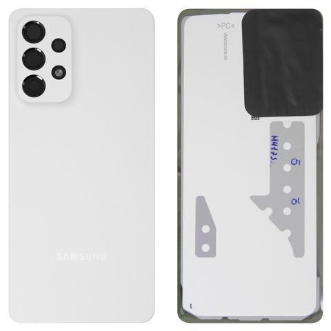 Задня панель корпуса для Samsung A736 Galaxy A73 5G, біла, із склом камери