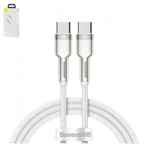 USB кабель Baseus Cafule Series Metal, 2xUSB тип C, 100 см, 100 Вт, білий, #CATJK C02