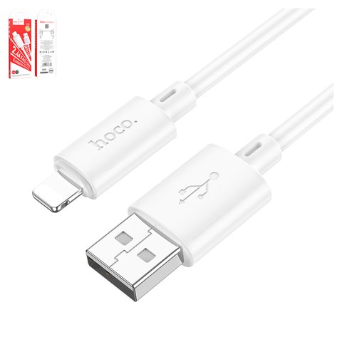 USB кабель Hoco X88, USB тип A, Lightning, 100 см, 2,4 А, белый, #6931474783318