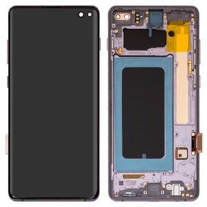 Дисплей для Samsung G975 Galaxy S10 Plus, серебристый, с рамкой, High Copy, OLED 