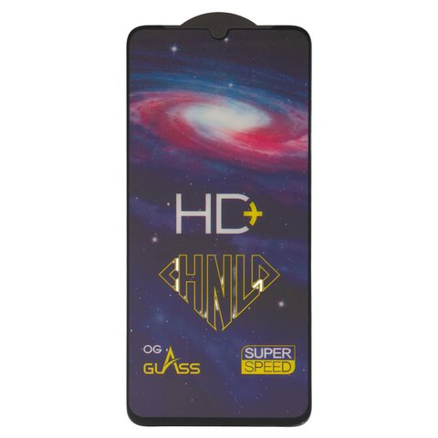 Защитное стекло All Spares для Samsung A065 Galaxy A06, 0,33 мм 9H, совместимо с чехлом, Full Glue, черный, cлой клея нанесен по всей поверхности, HD+