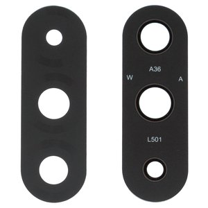 Скло камери для Samsung A366 Galaxy A36, чорне, без рамки
