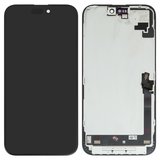 Дисплей для iPhone 16 Plus, черный, с рамкой, Оригинал (переклеено стекло)