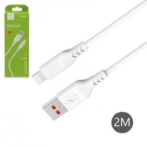USB кабель SkyDolphin S61LB, USB тип A, Lightning, 200 см, 2,4 А, белый
