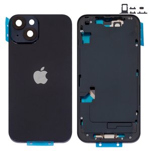 Корпус для iPhone 14, чорний, з тримачем SIM карти, з боковими кнопками, Original PRC , EU Version, midnight