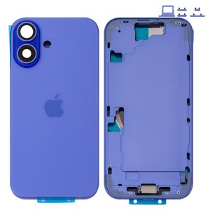 Корпус для iPhone 16, фіолетовий, з тримачем SIM карти, з боковими кнопками, Original PRC , EU Version, ultramarine