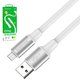 USB кабель Borofone BX82, USB тип-A, micro-USB тип-B, 100 см, 2,4 А, білий, силіконовий, #6974443386202