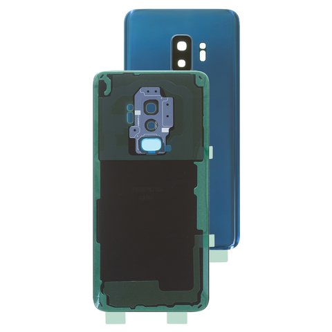 Задняя панель корпуса для Samsung G965F Galaxy S9 Plus, синяя, со стеклом камеры, полная, Original PRC , coral blue
