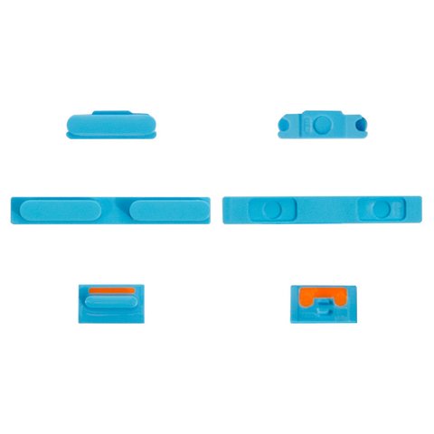 Cubierta de tecla lateral de carcasa puede usarse con Apple iPhone 5C, juego completo, azul claro