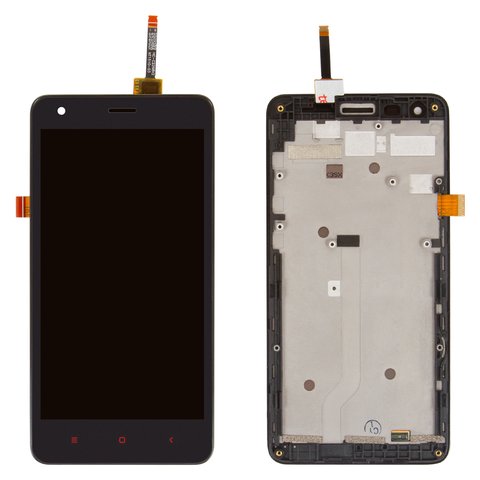 LCD compatible with Xiaomi Redmi 2, black, with frame 