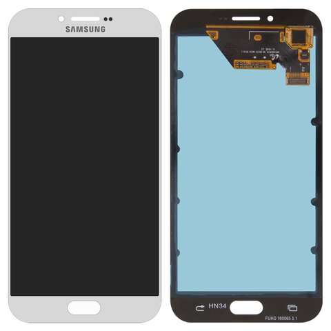 LCD compatible with Samsung A810 Dual Galaxy A8 2016 , silver, without frame, original change glass 