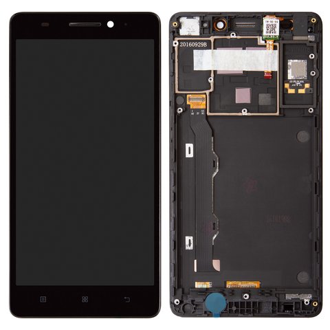 LCD compatible with Lenovo A7000, black, with frame, Original PRC #055 1911 02 1540312483 YT55F60B0 FPC C