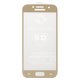 Защитное стекло All Spares для Samsung A320 Galaxy A3 (2017), 5D Full Glue, золотистый, cлой клея нанесен по всей поверхности