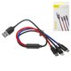 Cable USB Baseus Three Primary Colors, USB tipo-A, USB tipo C, micro USB tipo-B, Lightning, 30 cm, 3.5 A, negro, #CAMLT-ASY01