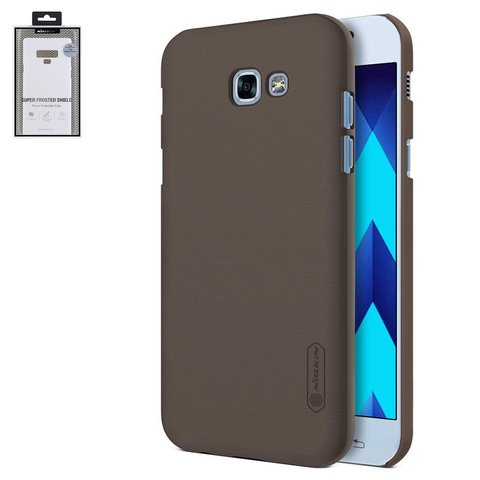 Case Nillkin Super Frosted Shield compatible with Samsung A320 Galaxy A3 2017 , brown, with support, matt, plastic  #6902048137226