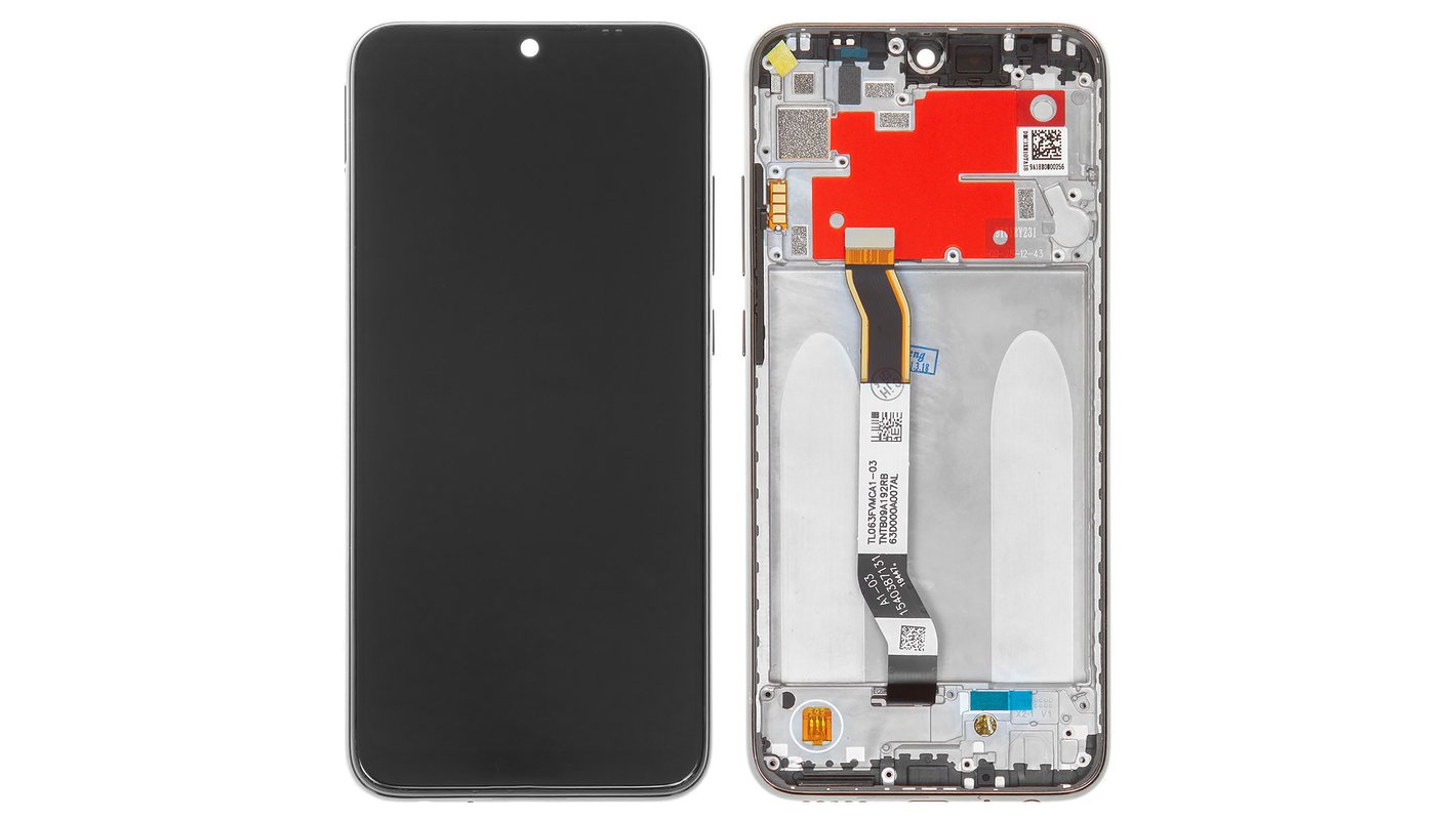 Дисплей для Xiaomi Redmi Note 8T, черный, без логотипа, с рамкой, High Copy  - All Spares