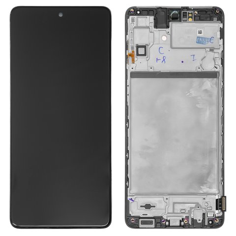 LCD compatible with Samsung M515 Galaxy M51, black, with frame, Original PRC  