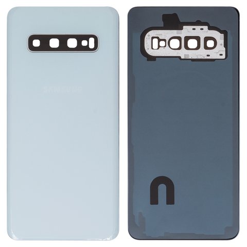 Housing Back Cover compatible with Samsung G973 Galaxy S10, white, with camera lens 