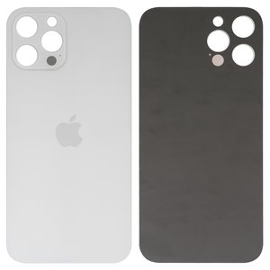 Panel trasero de carcasa puede usarse con iPhone 12 Pro Max, plateada, blanco, small hole, silver