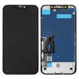 LCD compatible with iPhone XR, (black, with frame, AAA, with protective screen for display, (TFT), YOUDA)