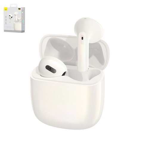 Headphone Baseus Storm 3, wireless, white, with charging case  #NGTW140102