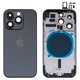 Housing compatible with iPhone 14 Pro, (black, with SIM card holders, with side buttons, HC, Global, space black)