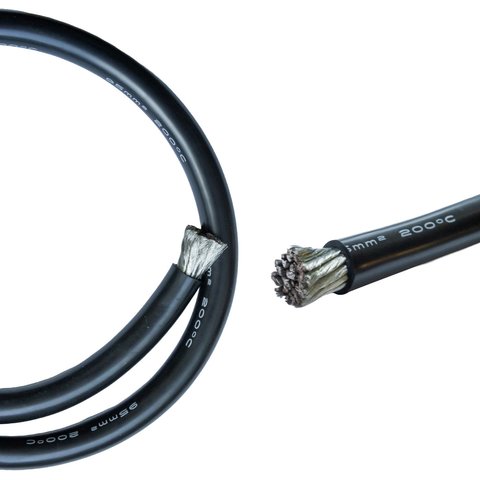 Wire In Silicone Insulation 0AWG, 95 мм², 1 m, black, UL3135 