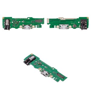 Flat Cable compatible with Tecno Pop 4 BC2 , headphone connector, charge connector, with microphone, Copy, charging board 