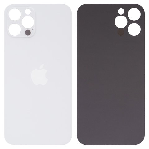 Housing Back Cover compatible with iPhone 12 Pro, white, silver, no need to remove the camera glass, Original PRC , big hole, silver 