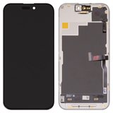 LCD Wextom compatible with iPhone 15 Pro, (black, with frame, HC, without error, (OLED) soft, Diagnosable, 120Hz)