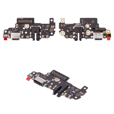 Flat Cable compatible with Xiaomi Redmi Note 8 Pro, headphone connector, charge connector, with microphone, with components, High Copy, charging board, M1906G7I, M1906G7G 