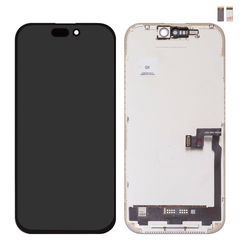 LCD compatible with iPhone 16 Pro, black, with frame, HC, without IC, OLED , GX OEM hard 
