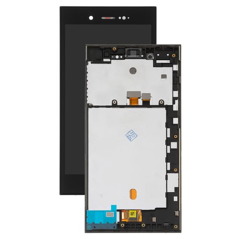 Pantalla LCD puede usarse con Blackberry Z3, negro, con marco, Original PRC 