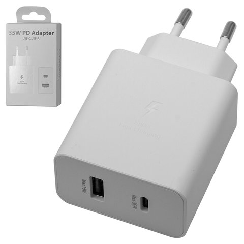 Adaptador de red EP TA220, 35 W, Power Delivery PD , blanco, 2 puertos, service pack box