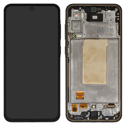 Pantalla LCD puede usarse con Samsung A366 Galaxy A36, negro, con marco, Original PRC 