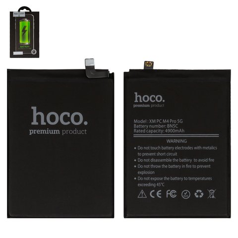 Batería Hoco BN5C puede usarse con Xiaomi Poco M4 Pro 5G, Redmi Note 11T 5G, Li Polymer, 3.87 V, 5000 mAh