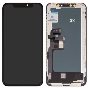 Pantalla LCD puede usarse con iPhone XS, negro, con marco, AAA, TFT , GX