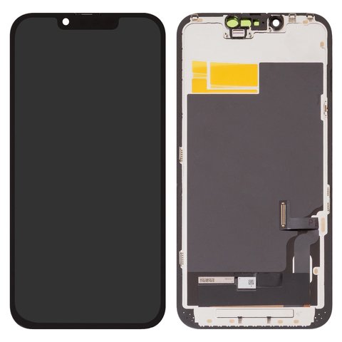 Pantalla LCD puede usarse con iPhone 13, negro, con marco, HC, sin error, OLED , ZY OLED OEM hard, diagnosable