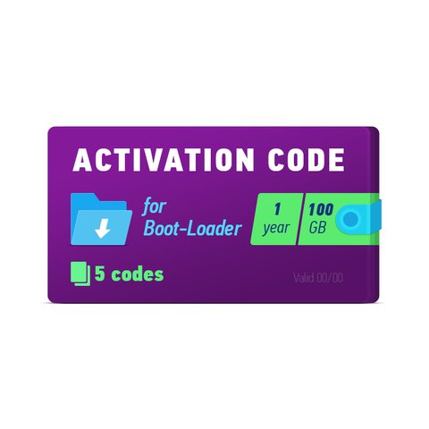 Активационный код Boot Loader 2.0 1 год, 5 кодов х 100 ГБ 