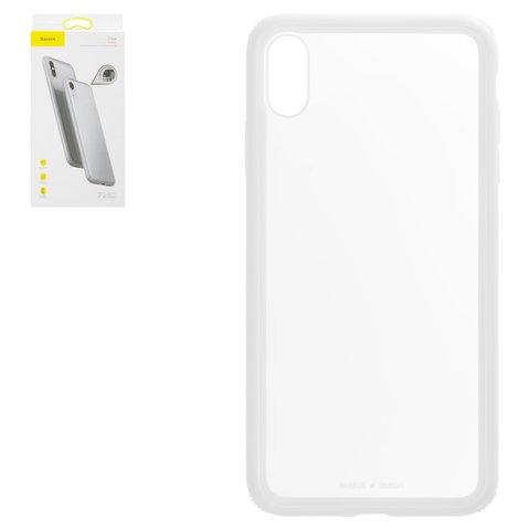 Чехол Baseus для iPhone XS Max, белый, ударопрочный, прозрачный, #WIAPIPH65 YS02