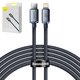 USB кабель Baseus Crystal Shine Series, USB тип-C, Lightning, 200 см, 20 Вт, чорний, #CAJY000301